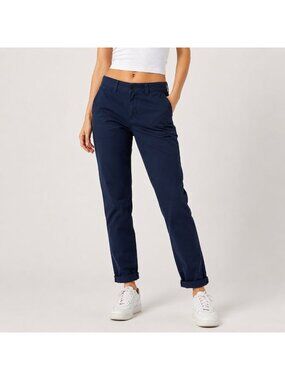 NWT Current/Elliott Navy Blue Chino Pants Size 23  Slim Ankle Crop Trousers